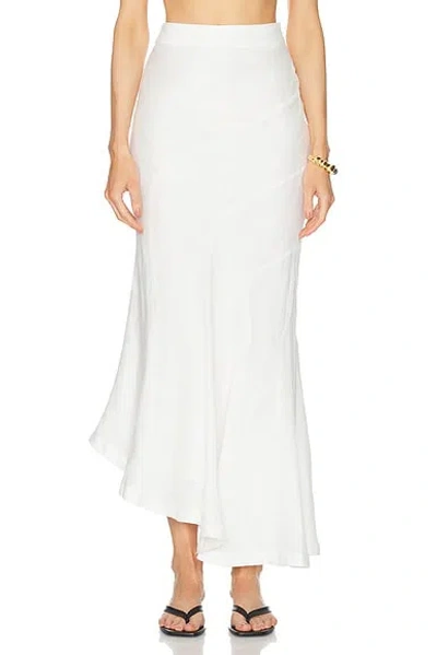 Nicholas Sapphira Linen Asymmetric Skirt In White