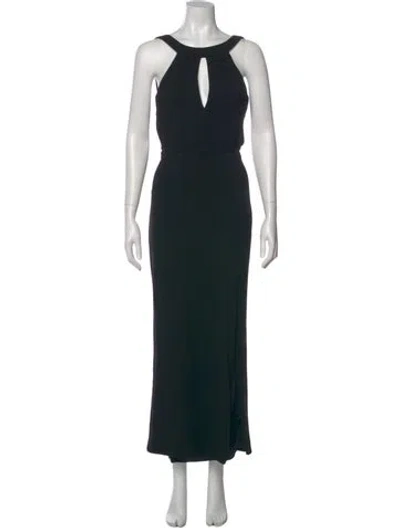 Pre-owned Nicholas Scoop Neck Long Dress In Black