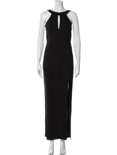 Pre-owned Nicholas Scoop Neck Long Dress In Gray