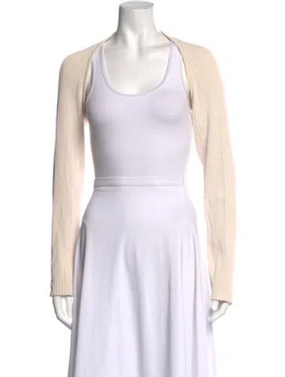 Pre-owned Nicholas Scoop Neck Long Sleeve Top In Neutrals