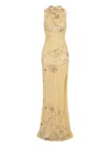 Nicholas Shana Cowl-neck Floral-print Maxi Dress In Yellow