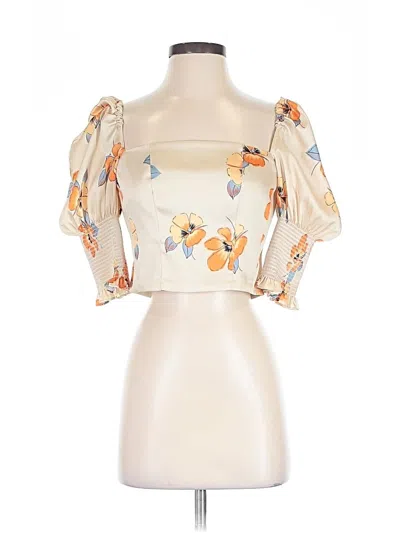 Pre-owned Nicholas Short Sleeve Blouse In White