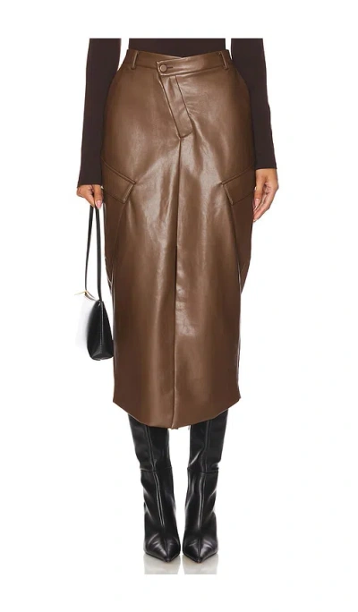 Nicholas Sienna Asymmetrical Pocket Skirt In Espresso