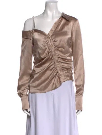 Pre-owned Nicholas Silk Asymmetrical Blouse In Neutral