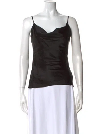 Pre-owned Nicholas Silk Cowl Neck Top In Black