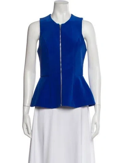 Pre-owned Nicholas Silk Crew Neck Top In Blue