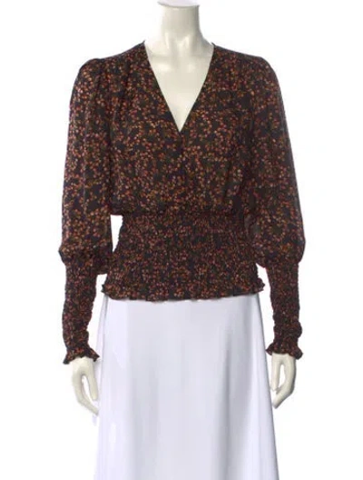 Pre-owned Nicholas Silk Floral Print Blouse In Multi