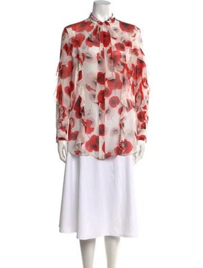 Pre-owned Nicholas Silk Floral Print Blouse In Multi