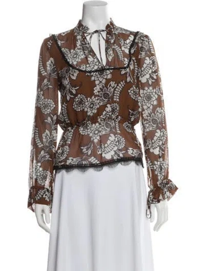 Pre-owned Nicholas Silk Floral Print Blouse In Multicolor