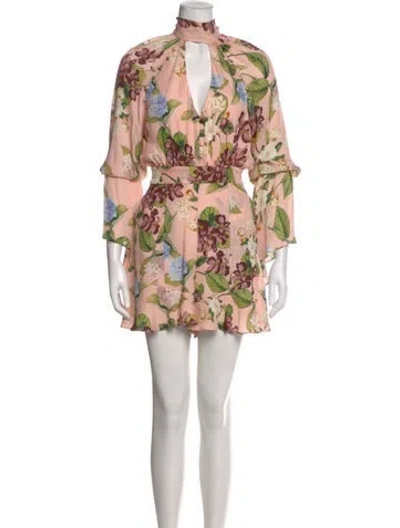 Pre-owned Nicholas Silk Floral Print Romper