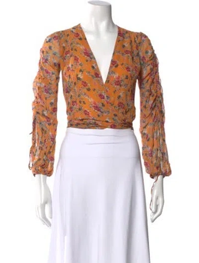 Pre-owned Nicholas Silk Floral Print Top In Multi