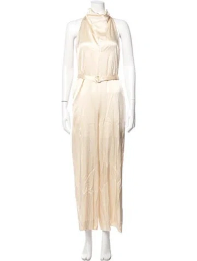 Pre-owned Nicholas Silk Halterneck Jumpsuit W/ Tags In Neutral