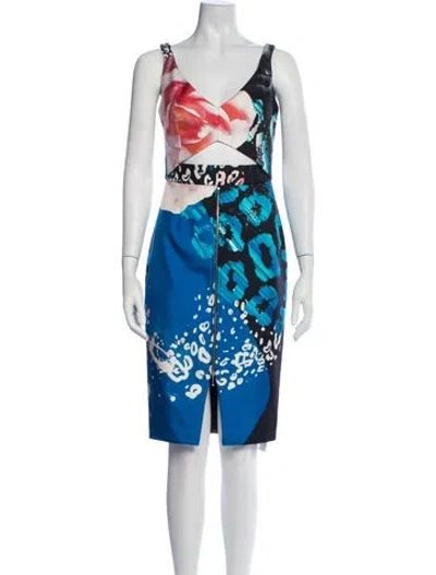 Pre-owned Nicholas Silk Knee-length Dress In Blue