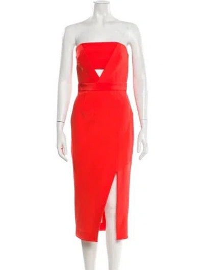Pre-owned Nicholas Silk Knee-length Dress In Orange