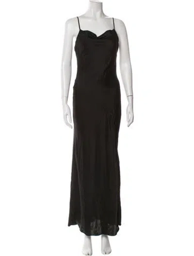 Pre-owned Nicholas Silk Long Dress In Black