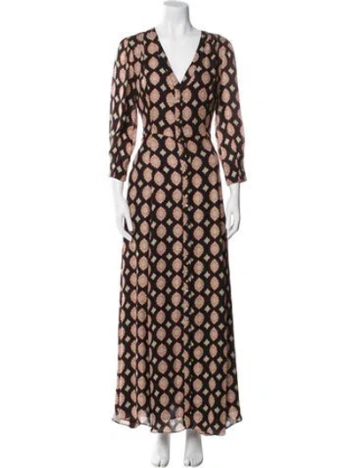 Pre-owned Nicholas Silk Long Dress In Black