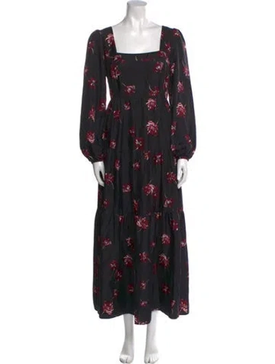 Pre-owned Nicholas Silk Long Dress In Black