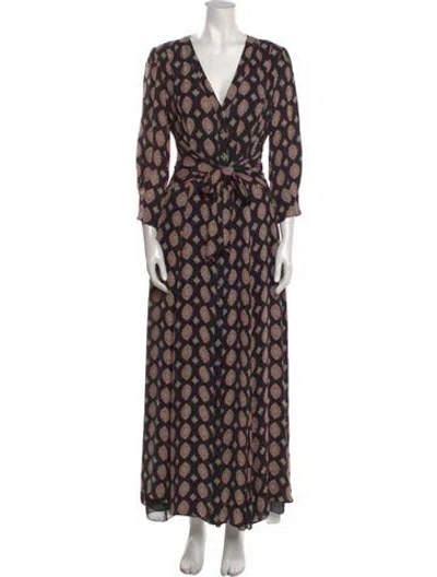 Pre-owned Nicholas Silk Long Dress In Black