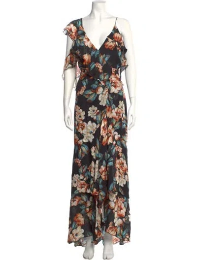 Pre-owned Nicholas Silk Long Dress In Black