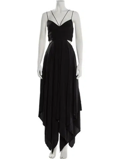 Pre-owned Nicholas Silk Long Dress In Black