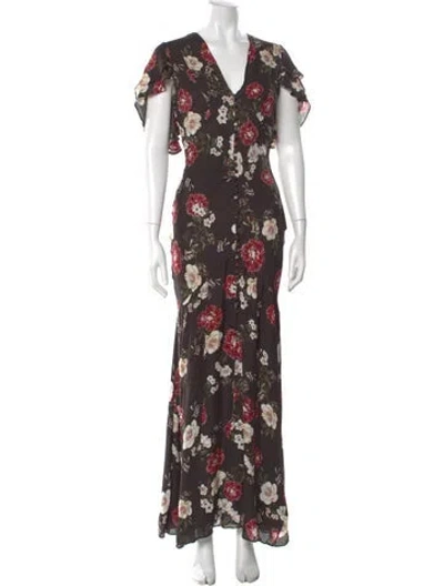 Pre-owned Nicholas Silk Long Dress In Black