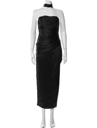 Pre-owned Nicholas Silk Long Dress In Black