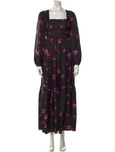 Pre-owned Nicholas Silk Long Dress In Black
