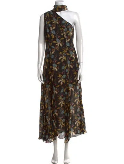 Pre-owned Nicholas Silk Long Dress In Black