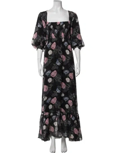 Pre-owned Nicholas Silk Long Dress In Black