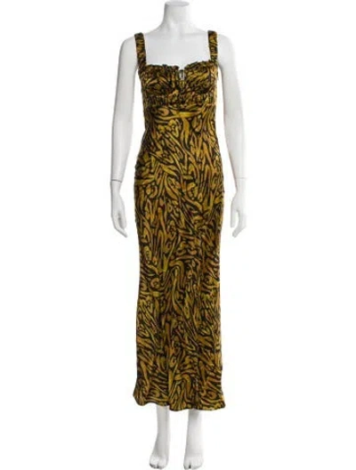 Pre-owned Nicholas Silk Long Dress In Black/neutrals
