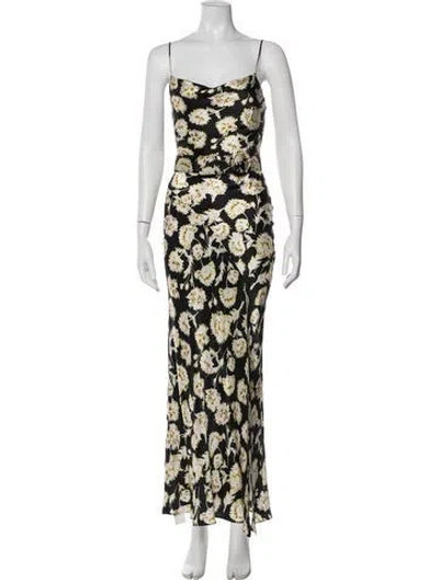 Pre-owned Nicholas Silk Long Dress In Black/neutrals
