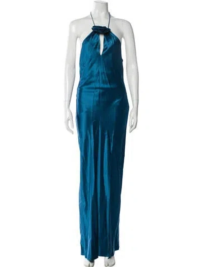 Pre-owned Nicholas Silk Long Dress In Blue