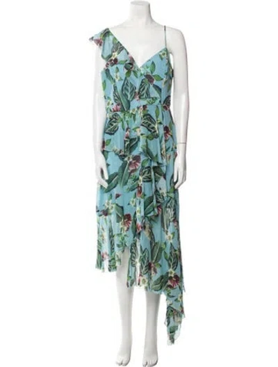 Pre-owned Nicholas Silk Long Dress In Blue