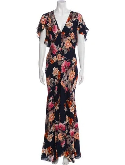 Pre-owned Nicholas Silk Long Dress In Blue