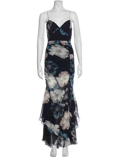 Pre-owned Nicholas Silk Long Dress In Blue