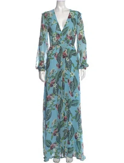 Pre-owned Nicholas Silk Long Dress In Blue