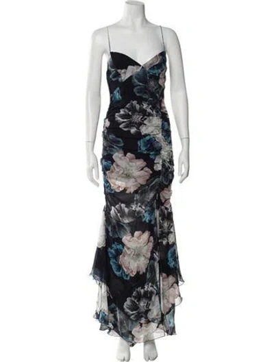 Pre-owned Nicholas Silk Long Dress In Blue