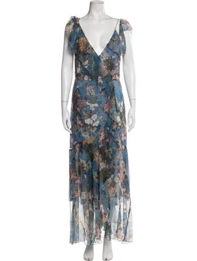 Pre-owned Nicholas Silk Long Dress In Blue