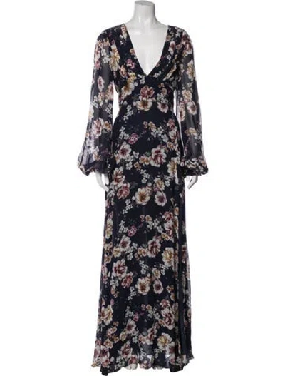 Pre-owned Nicholas Silk Long Dress In Blue