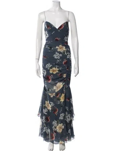 Pre-owned Nicholas Silk Long Dress In Blue