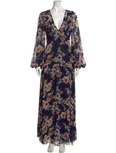 Pre-owned Nicholas Silk Long Dress In Blue