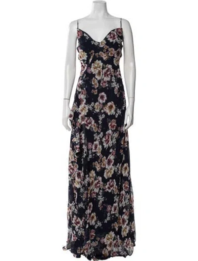 Pre-owned Nicholas Silk Long Dress In Blue
