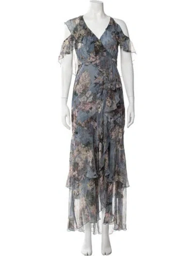 Pre-owned Nicholas Silk Long Dress In Blue