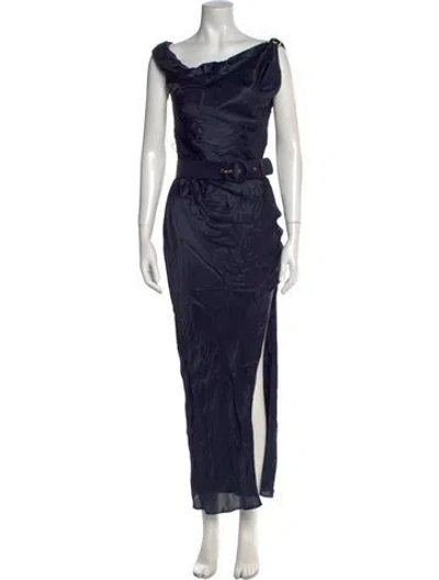 Pre-owned Nicholas Silk Long Dress In Blue