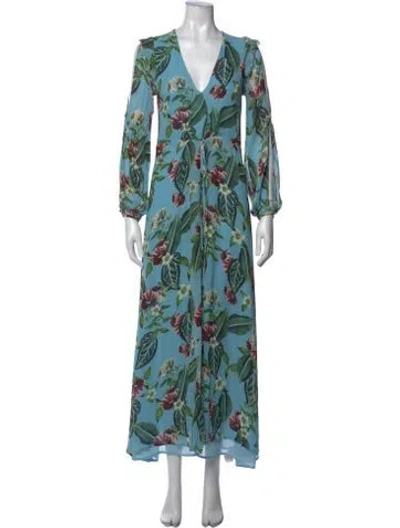 Pre-owned Nicholas Silk Long Dress In Blue