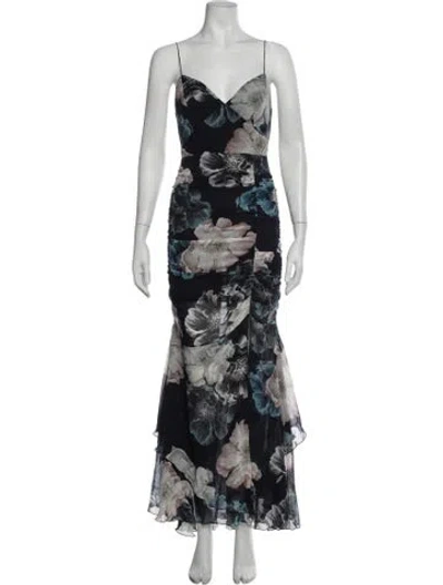 Pre-owned Nicholas Silk Long Dress In Blue