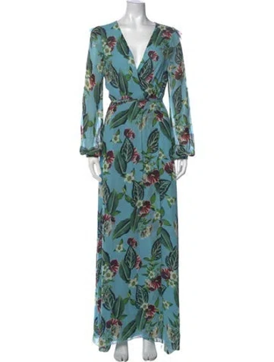 Pre-owned Nicholas Silk Long Dress In Blue