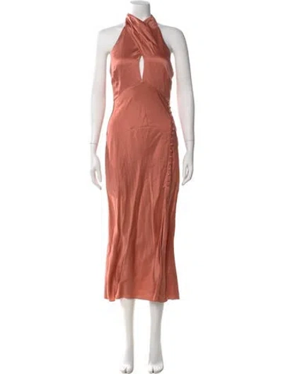 Pre-owned Nicholas Silk Long Dress In Brown