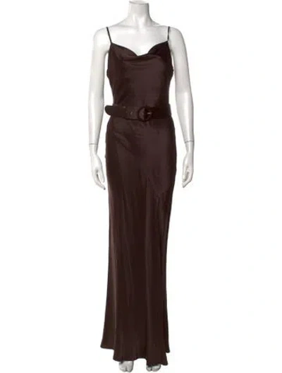 Pre-owned Nicholas Silk Long Dress In Brown