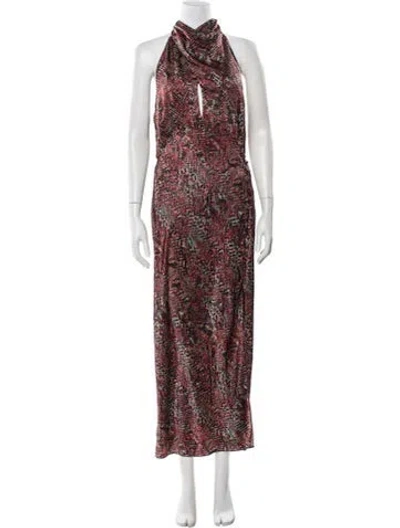 Pre-owned Nicholas Silk Long Dress In Brown